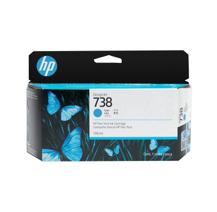 HP 738 130-ml Cyan DesignJet Ink Cartridge HP 738 130-ml Cyan DesignJet Ink Cartridge