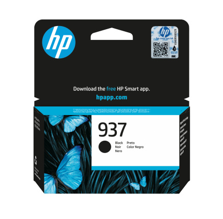 HP 937 Black Original Ink Cartridge (1,250 pages)