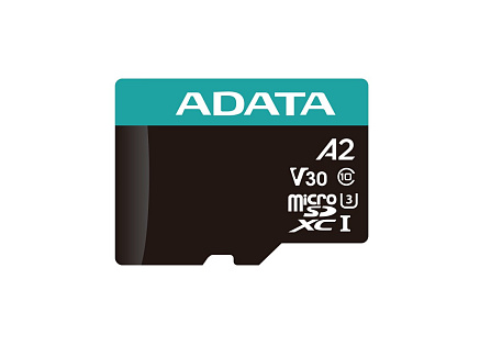 ADATA MicroSDXC karta 512GB Premier Pro UHS-I V30S (R:100/W:80 MB/s) + SD adaptér