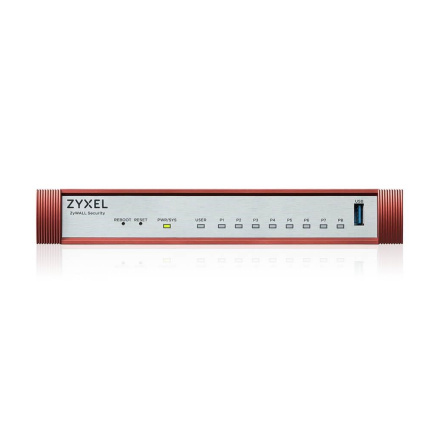 Zyxel USG FLEX 100H Series, 8 Gigabit user-definable ports, 1*USB with 1 YR Gold Security Pack