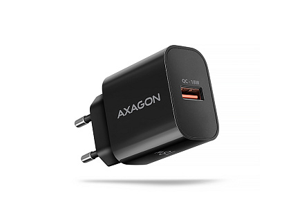 AXAGON ACU-QC18, nabíječka do sítě 18W, 1x port USB-A, QC3.0/AFC/Apple, černá