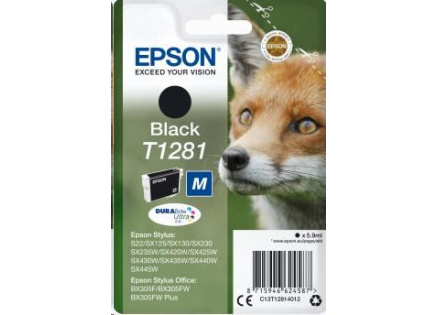 EPSON ink čer Singlepack "Liška" Black T1281 DURABrite Ultra Ink (5,9 ml)