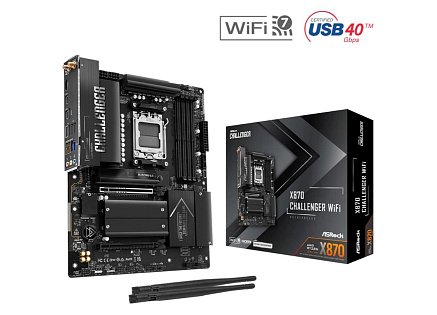 ASRock MB Sc AM5 X870 Challenger WiFi, AMD X870, 4xDDR5, 1xHDMI, 2xUSB4, WiFi