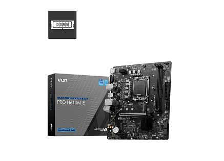 MSI MB Sc LGA1700 PRO H610M-E, Intel H610, 2xDDR5, 1xHDMI, 1xVGA, mATX