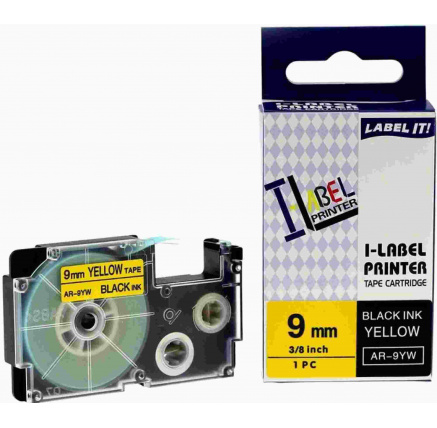 Xerox alternativní páska s Casio, XR-9YW1, 9mm x 8m, černý tisk / žlutý podklad - ALLPRINT Xerox alternativní páska s Casio, XR-9YW1, 9mm x 8m, černý tisk / žlutý podklad - ALLPRINT