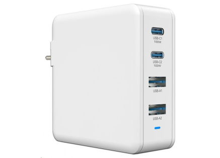 Viking nabíječka USB GaN 100W, podpora PD3.0 a QC4+, bílá