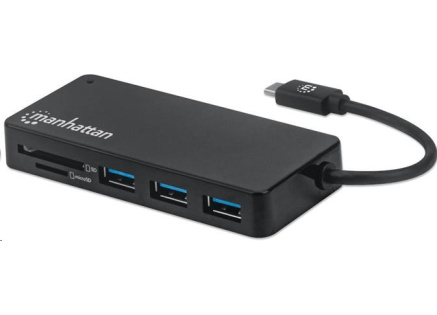 MANHATTAN USB-C Hub 3-port USB 3.2 Gen 1 Hub se čtečkou karet