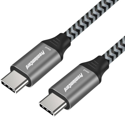 PREMIUMCORD Kabel USB-C (USB 3.2 Gen 2, 3A, 60W, 20Gbit/s) bavlněný oplet, 1m