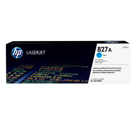 HP 827A Cyan LJ Toner Cart, CF301A (32,000 pages)