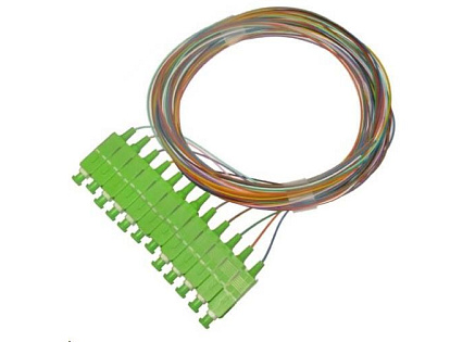 Pigtail SM 9/125, OS2, konektor SC(APC), LS0H, 1m - sada 12 ks