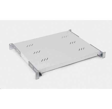 TRITON Police s perforací 19", 1U/750mm, nosnost 80kg, šedá