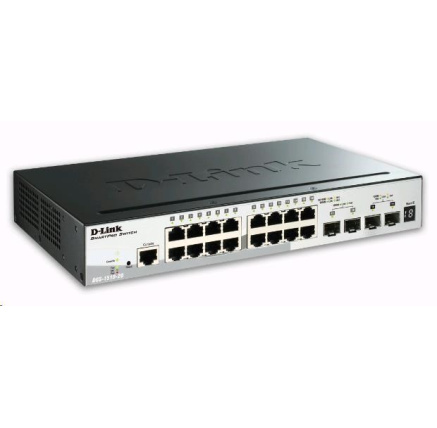 D-Link DGS-1510-20 20-Port Gigabit Stackable SmartPro Switch, 16x gigabit RJ45, 2x 10G SFP+ port, 2x SFP port D-Link DGS-1510-20 20-Port Gigabit Stackable SmartPro Switch, 16x gigabit RJ45, 2x 10G SFP+ port, 2x SFP port