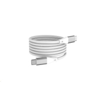 WG - Datový kabel Type-C na Type-C, 1 metr, 3A, 60W, magnetický samonavíjecí, bílá