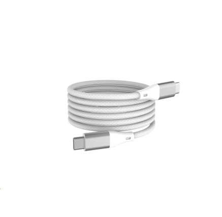 WG - Datový kabel Type-C na Type-C, 1 metr, 3A, 60W, magnetický samonavíjecí, bílá WG - Datový kabel Type-C na Type-C, 1 metr, 3A, 60W, magnetický samonavíjecí, bílá