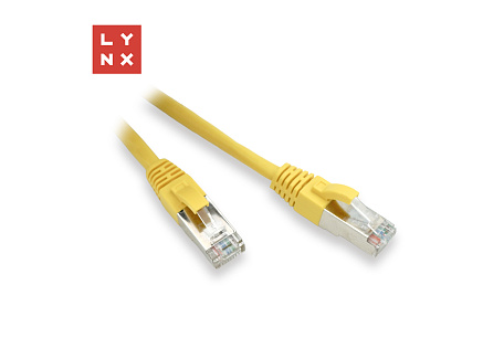 LYNX FTP patch kabel Cat5e PVC, CCA, 0,1m, žlutý (balení obsahuje 10ks)