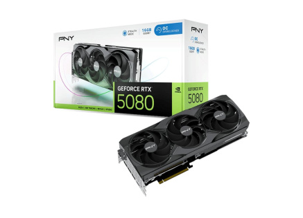PNY VGA Nvidia GeForce RTX 5080 16GB Triple Fan OC, RTX 5080 OC, 16GB GDDR7, 3xDP, 1xHDMI