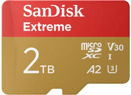 SanDisk micro SDXC karta 2TB Extreme (240 MB/s A2 UHS-I U3 V30) + adaptér
