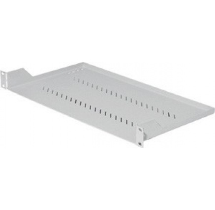 TRITON Police s perforací 19", 1U/150mm, nosnost 15kg, šedá