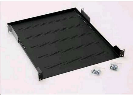 TRITON Police s perforací 19", 1U/650mm, nosnost 40kg, šedá