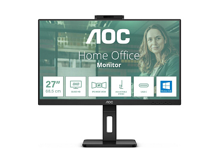AOC MT IPS LCD WLED 27" Q27P3CW - IPS panel, 2560x1440, 350cd, 2xHDMI, DP, USB-C, 4x USB 3.2, repro, pivot, webcam