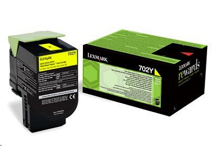 LEXMARK Yellow toner 702Y pro CS310/410/510 z programu Lexmark Return (1 000 stran)