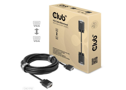 Club3D kabel oboustranný VGA, M/M, 28AWG, 10m