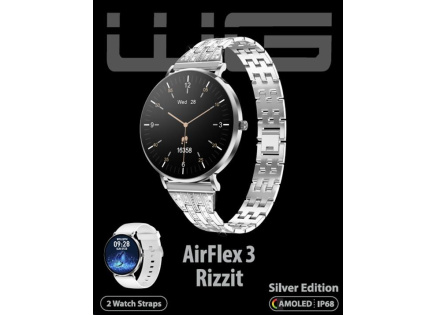 WG - Chytré hodinky WG AirFlex3 Rizz It, dámské, 2x řemínek, stříbrná WG - Chytré hodinky WG AirFlex3 Rizz It, dámské, 2x řemínek, stříbrná
