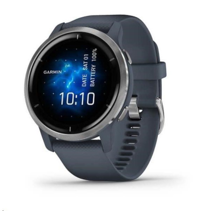 Garmin GPS sportovní hodinky Venu2 Silver/Granite Blue Band, EU