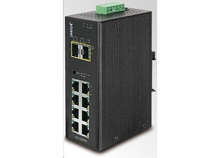 Planet IGS-10020MT, 8X 1000BASE-T, 2X SFP, DIN, IP30, -40 AŽ 75°C, WEB/SNMPV3, VLAN, IGMPV3, ESD+EFT, IPV6