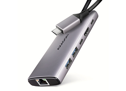 AXAGON HMC-6G2L, USB 10Gb/s hub, 2x USB-A, 1x USB-C, HDMI 4k/60, RJ-45, PD 100W, kabel USB-C 15cm AXAGON HMC-6G2L, USB 10Gb/s hub, 2x USB-A, 1x USB-C, HDMI 4k/60, RJ-45, PD 100W, kabel USB-C 15cm