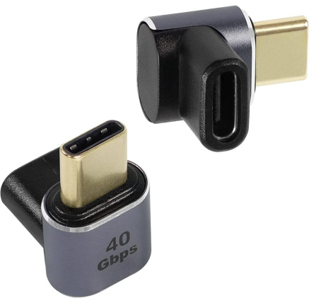 PremiumCord Adaptér USB-C na USB-C, USB 4.0, zahnutý 90° PremiumCord Adaptér USB-C na USB-C, USB 4.0, zahnutý 90°