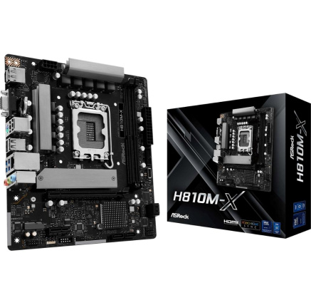 ASRock MB Sc LGA1851 H810M-X, Intel H810, 2xDDR5, 1xDP, 1xHDMI, 1xVGA, mATX
