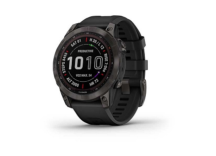 Garmin fenix 7 Sapphire Solar, Titan Black/ Black Silicone Band, EU Garmin fenix 7 Sapphire Solar, Titan Black/ Black Silicone Band, EU