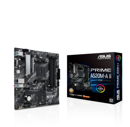 ASUS MB Sc AM4 PRIME A520M-A II CSM, AMD A520, 4xDDR4, 1xDP, 1xHDMI, 1xVGA, mATX