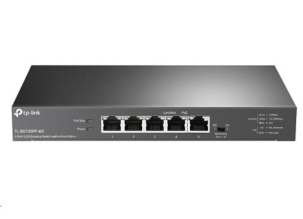 TP-Link switch TL-SG105PP-M2 (5x2,5GbE, 4xPoE++,123W, fanless)