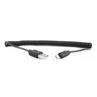 GEMBIRD Kabel USB A Male/Micro B Male 2.0, 1,8m, Black, kroucený