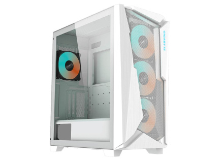 GIGABYTE case GB-C301GW, ARGB Hub, průhledná bočnice, Mid tower, 4x ARGB ventilátor, bílá