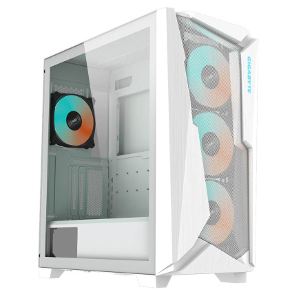 GIGABYTE case GB-C301GW, ARGB Hub, průhledná bočnice, Mid tower, 4x ARGB ventilátor, bílá GIGABYTE case GB-C301GW, ARGB Hub, průhledná bočnice, Mid tower, 4x ARGB ventilátor, bílá