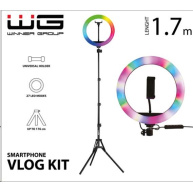 WG - Vlog Kit základní sada pro natáčení video blogů, s RGB LED světlem a tripodem 1,7 metru