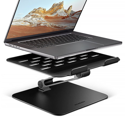 AXAGON STND-LQB, hliníkový HQ stojan pro notebooky 10"-17.3", nastavitelná výška a úhel, černý