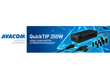 AVACOM QuickTIP 250W - univerzální adaptér pro notebooky + 8 konektorů