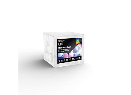 Solight LED vánoční řetěz barevné koule, 20x LED, 2m, 2x AA