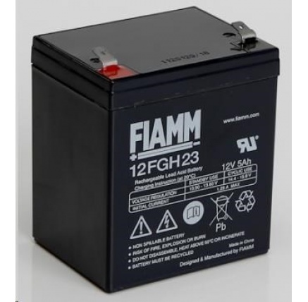 Baterie - Fiamm 12 FGH 23 (12V/5,0Ah - Faston 250), životnost 5let