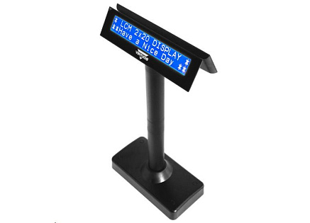 Virtuos oboustranný LCD zákaz. displej Virtuos FL-730MB 2x20, serial, černý