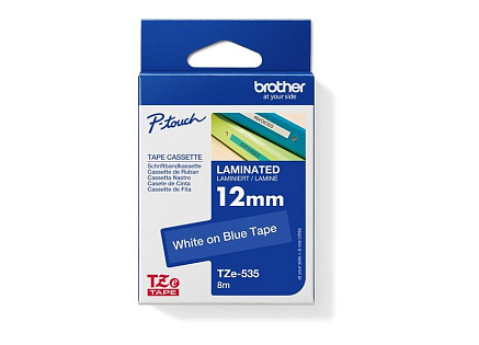 BROTHER TZE535 - kazeta TZ šířky 12mm, laminovaná TZE-535, modrá/bílé písmo