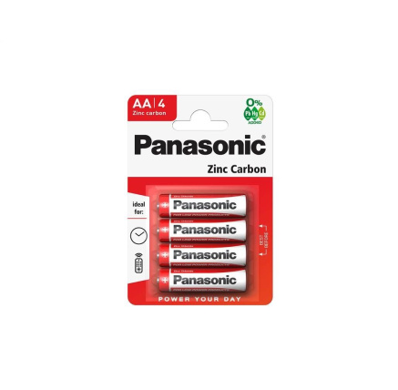 PANASONIC Zinkouhlíkové baterie Red Zinc R6RZ/4BP EU AA 1,5V (Blistr 4ks) PANASONIC Zinkouhlíkové baterie Red Zinc R6RZ/4BP EU AA 1,5V (Blistr 4ks)
