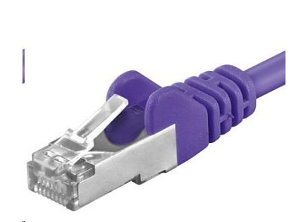 PREMIUMCORD Patch kabel CAT6a S-FTP, RJ45-RJ45, AWG 26/7 3m fialová