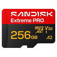 SanDisk micro SDXC Extreme PRO 256GB UHS-I U3 (250R/170W MB/s, UHS-I U3 V30) + adaptér