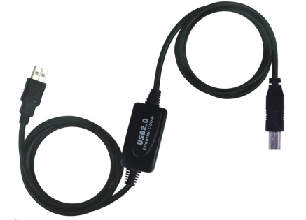 PREMIUMCORD USB 2.0 repeater a propojovací kabel A/M-B/M 15m