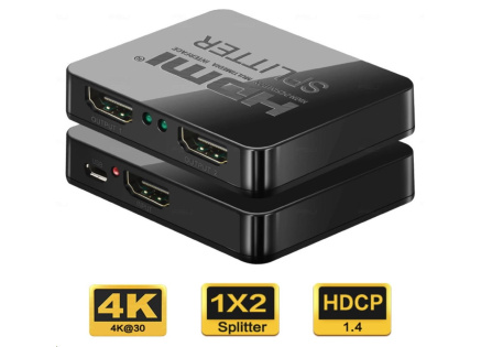 PREMIUMCORD HDMI splitter 1-2 porty, s napájením z USB, 4K, FULL HD, 3D